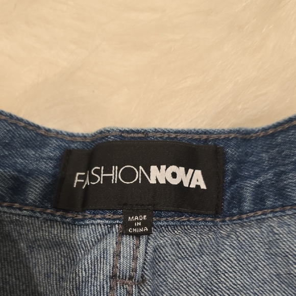 Fashion Nova Blue Jean Shorts with Star Accents - Picture 3 of 6